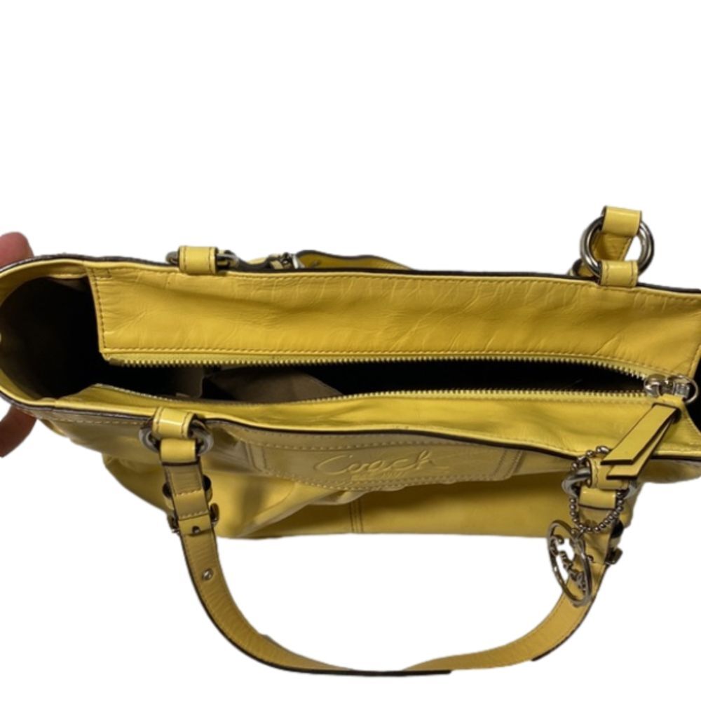 Coach Ashley Yellow Patent Leather Satchel Bag - Picture 6 of 9